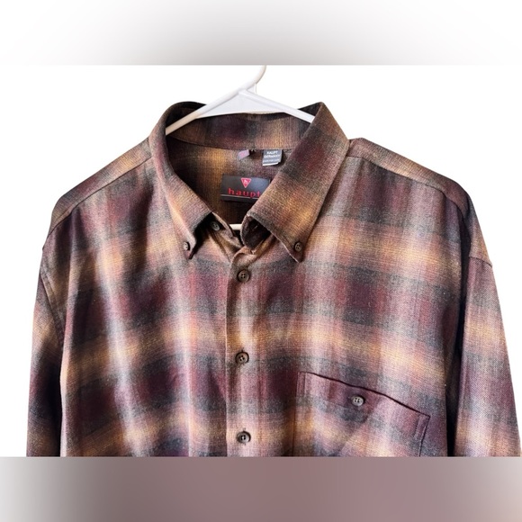 Authentic Haupt Men’s Button Down Plaid Shirt 41/42 16.5 - Picture 3 of 12
